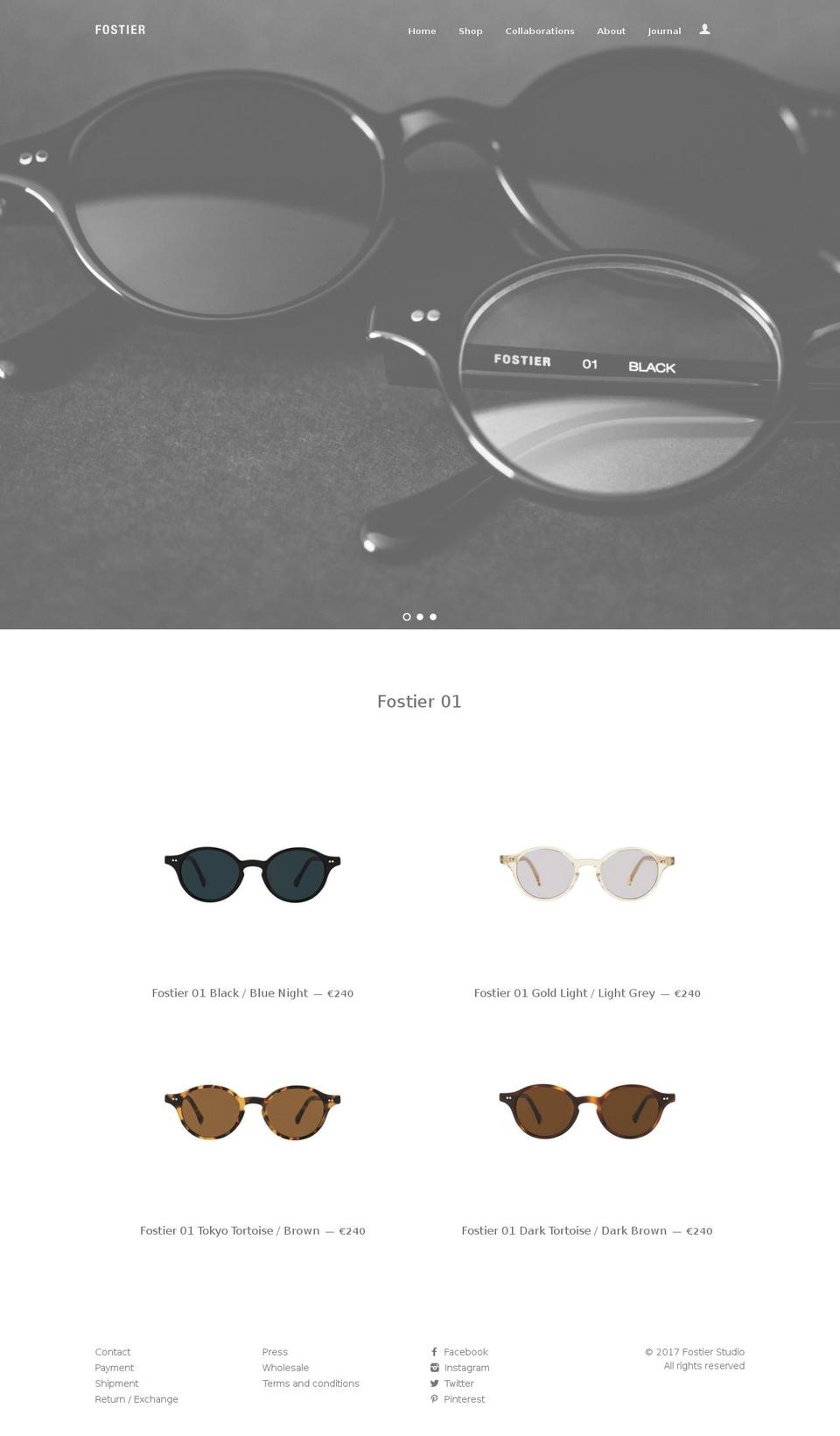fostierstudio.com shopify website screenshot
