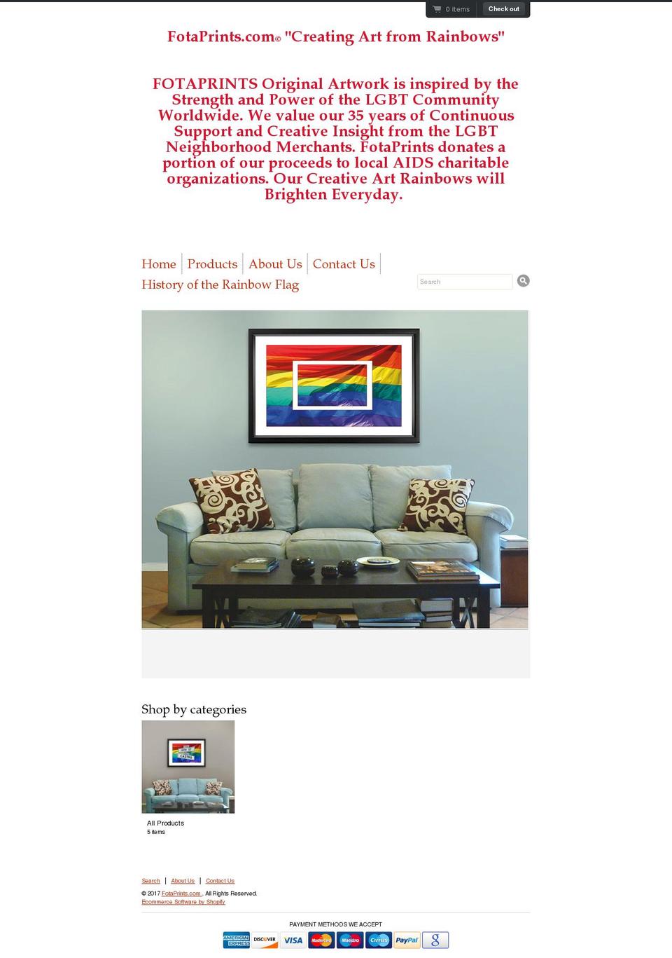 fotaprints.com shopify website screenshot