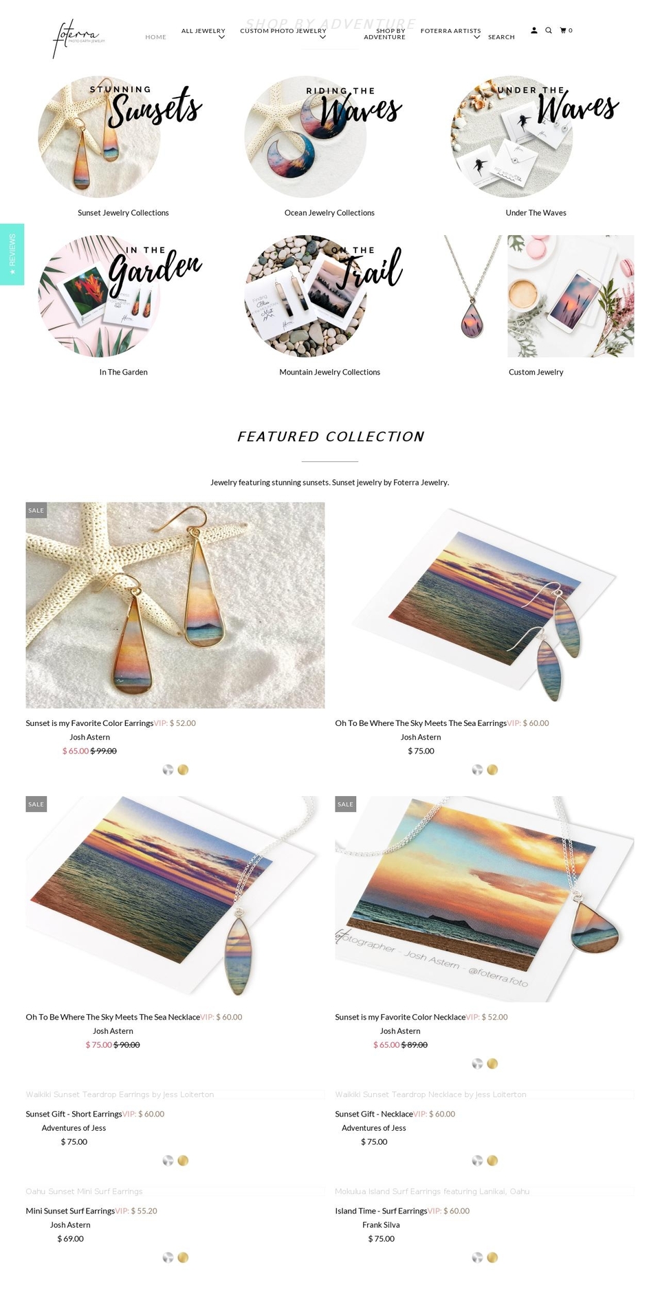 foterrajewelry.com — Shopify storefront screenshot