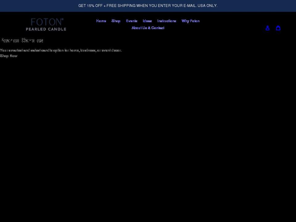fotoncandle.com shopify website screenshot
