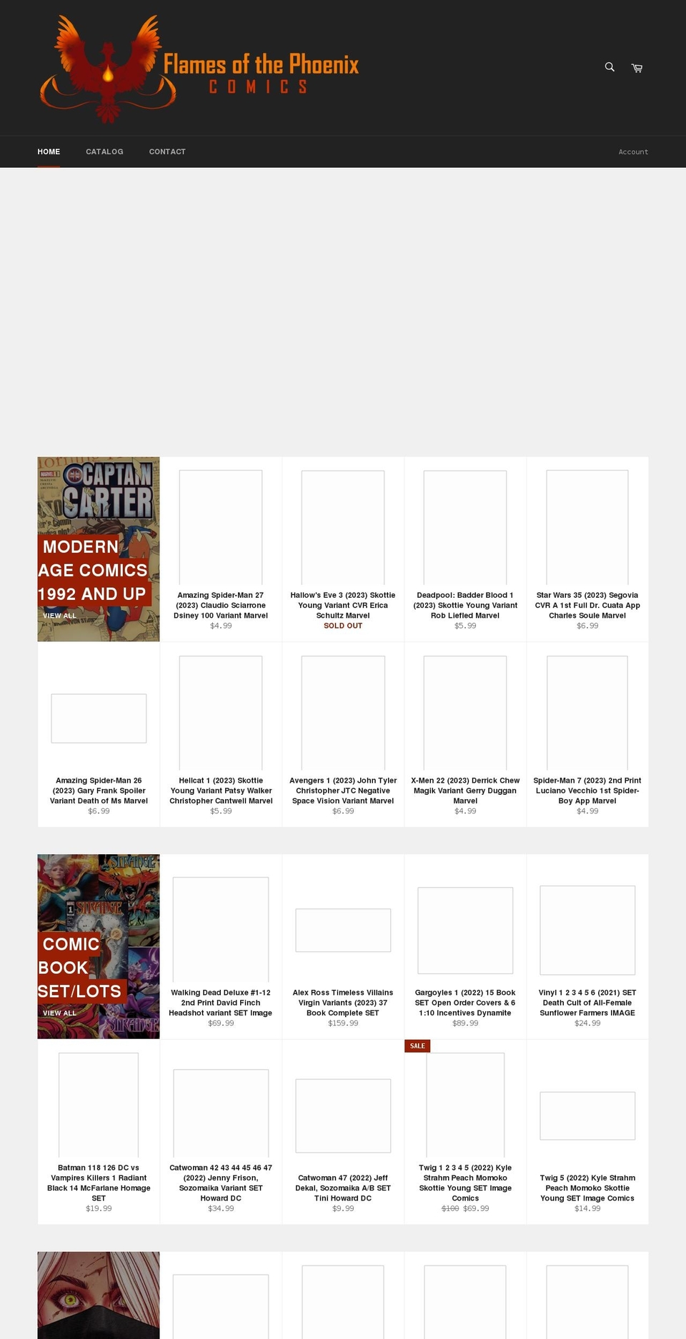 fotpcomics.com shopify website screenshot