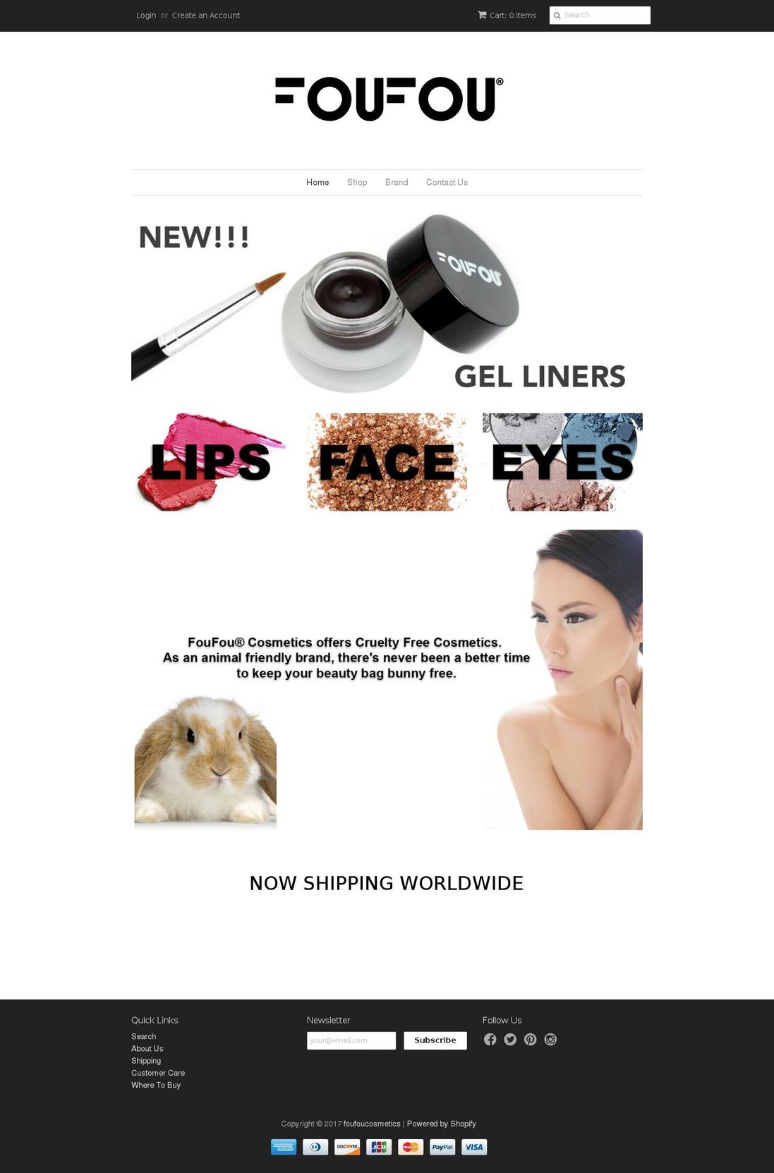foufoucosmetics.com shopify website screenshot