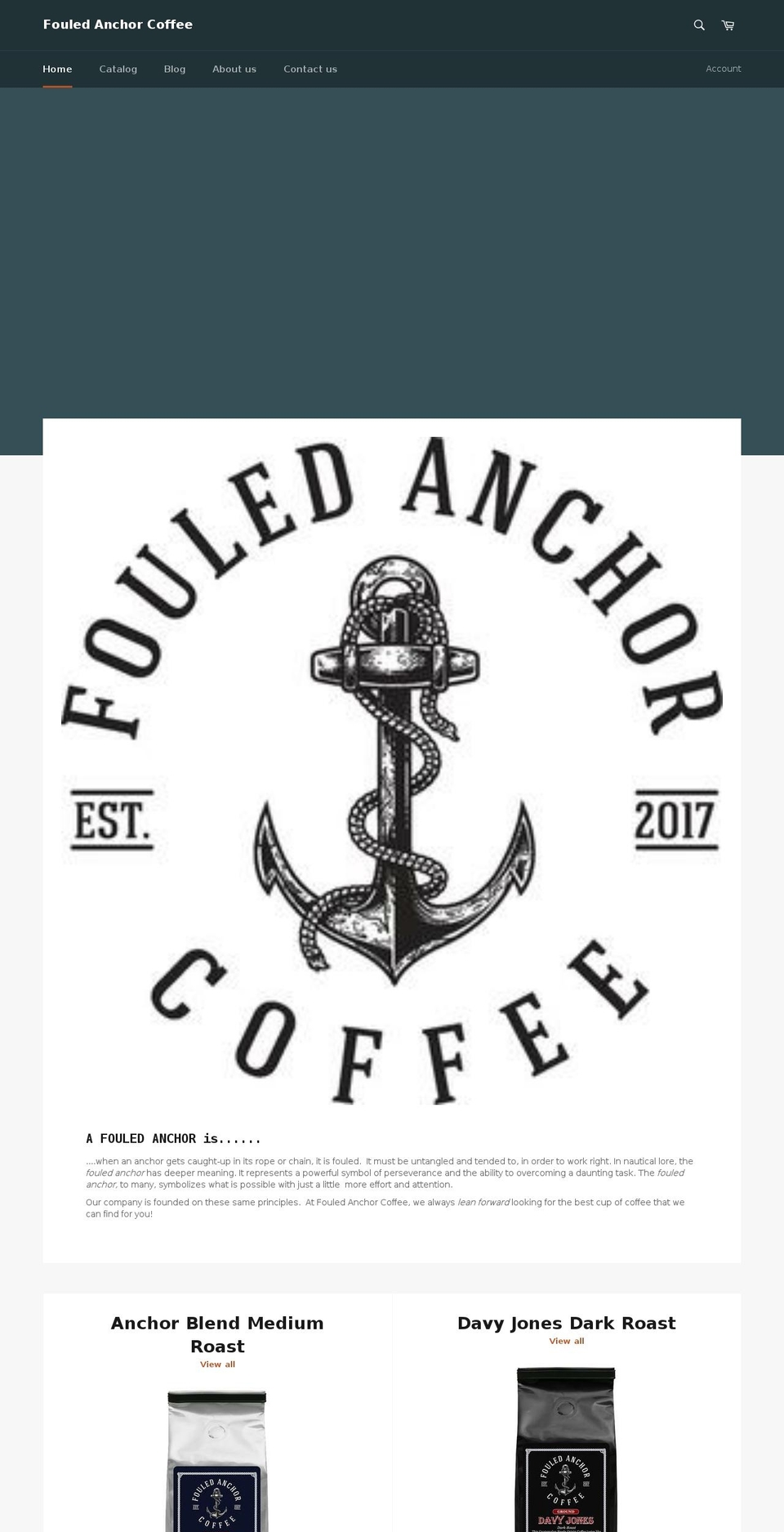 fouledanchorcoffee.com — Shopify storefront screenshot