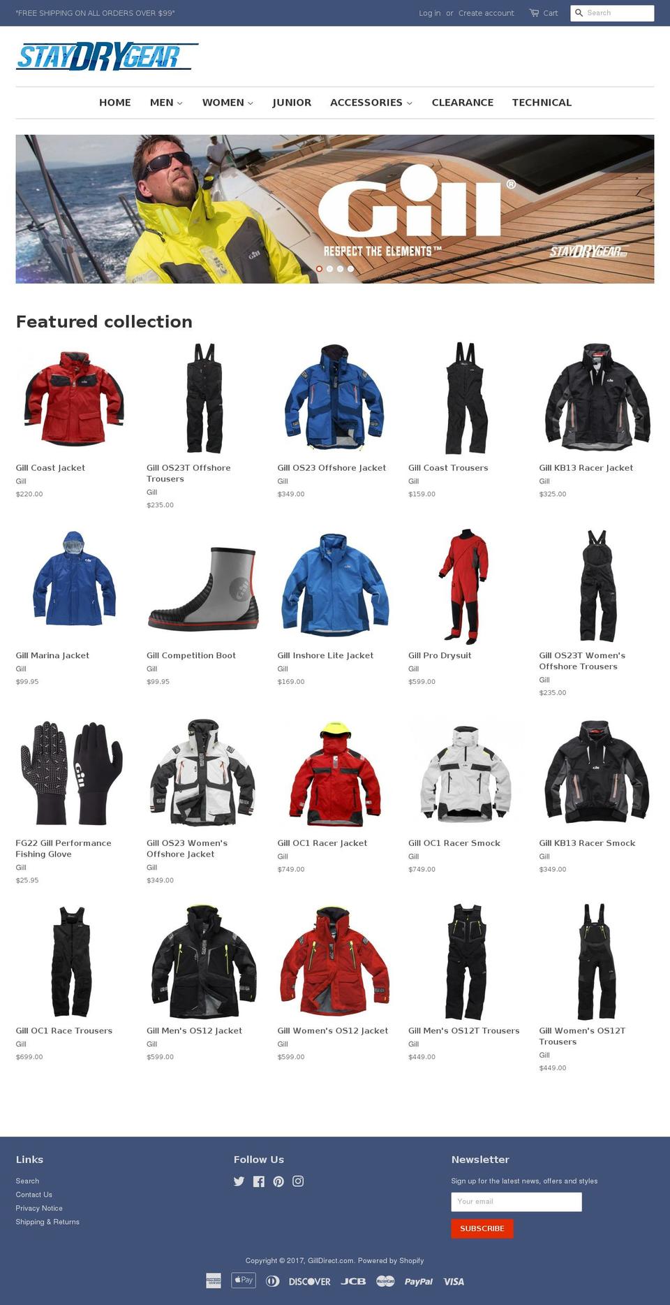 foulweatheroutlet.com shopify website screenshot