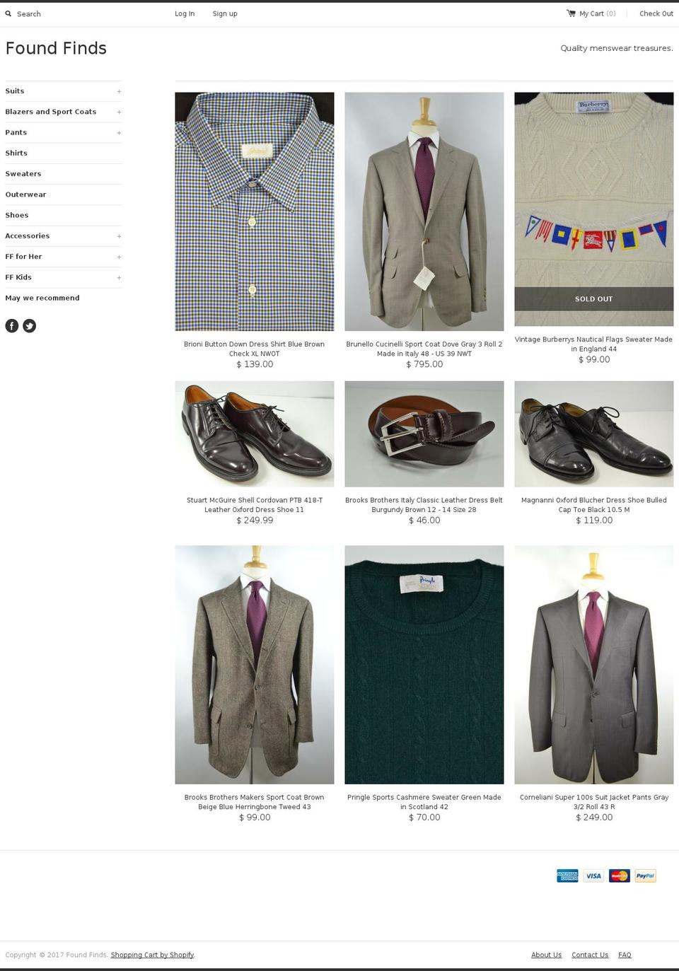 found-finds.com shopify website screenshot