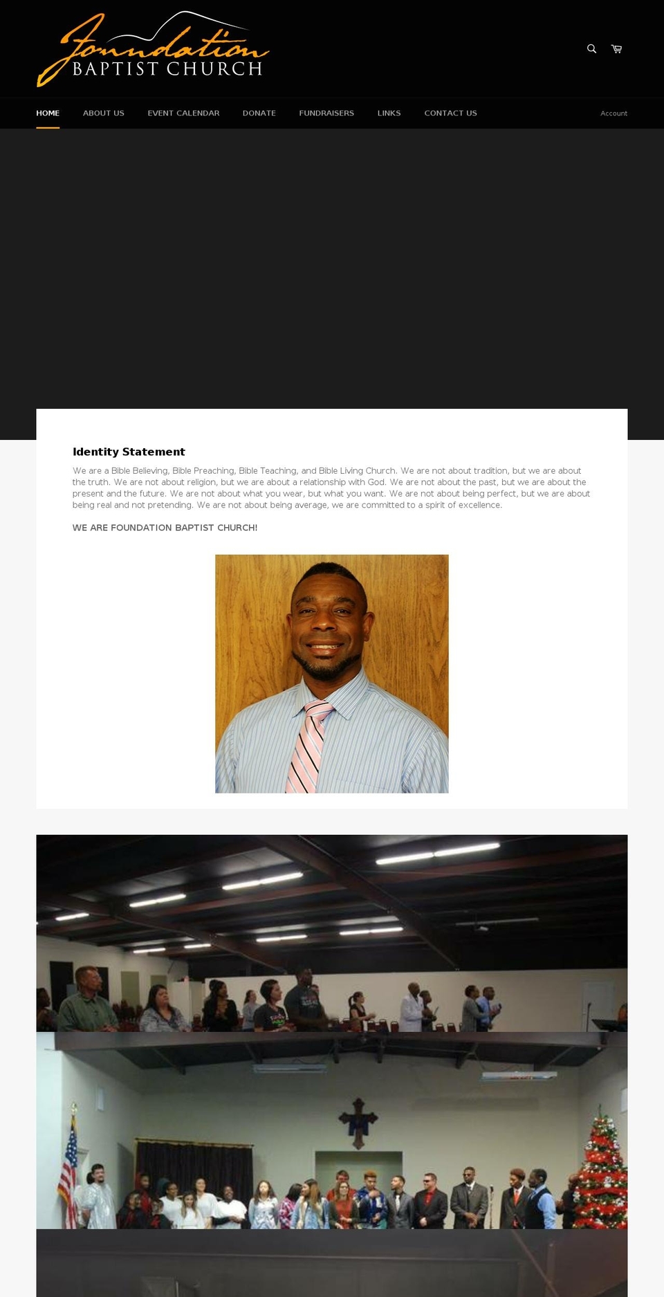 foundationbaptistchurch.net shopify website screenshot