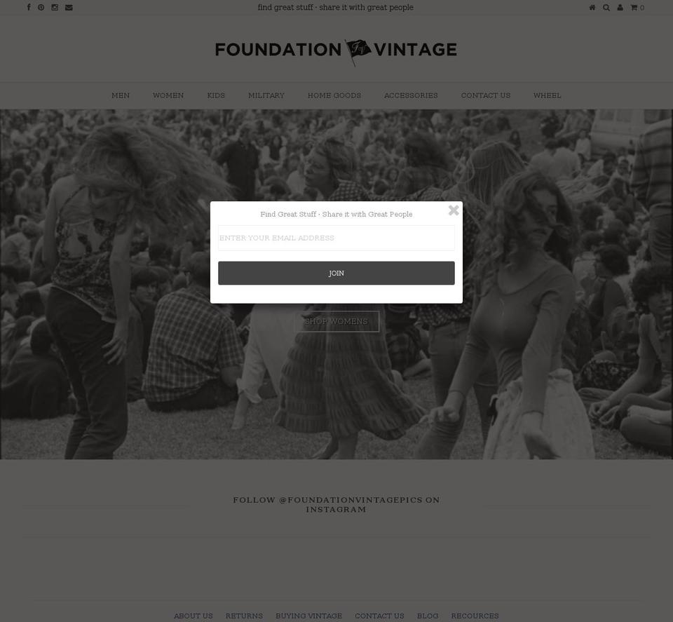 foundationvintage.com shopify website screenshot
