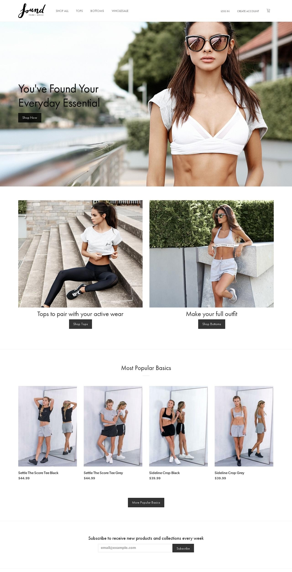 foundbasic.com shopify website screenshot