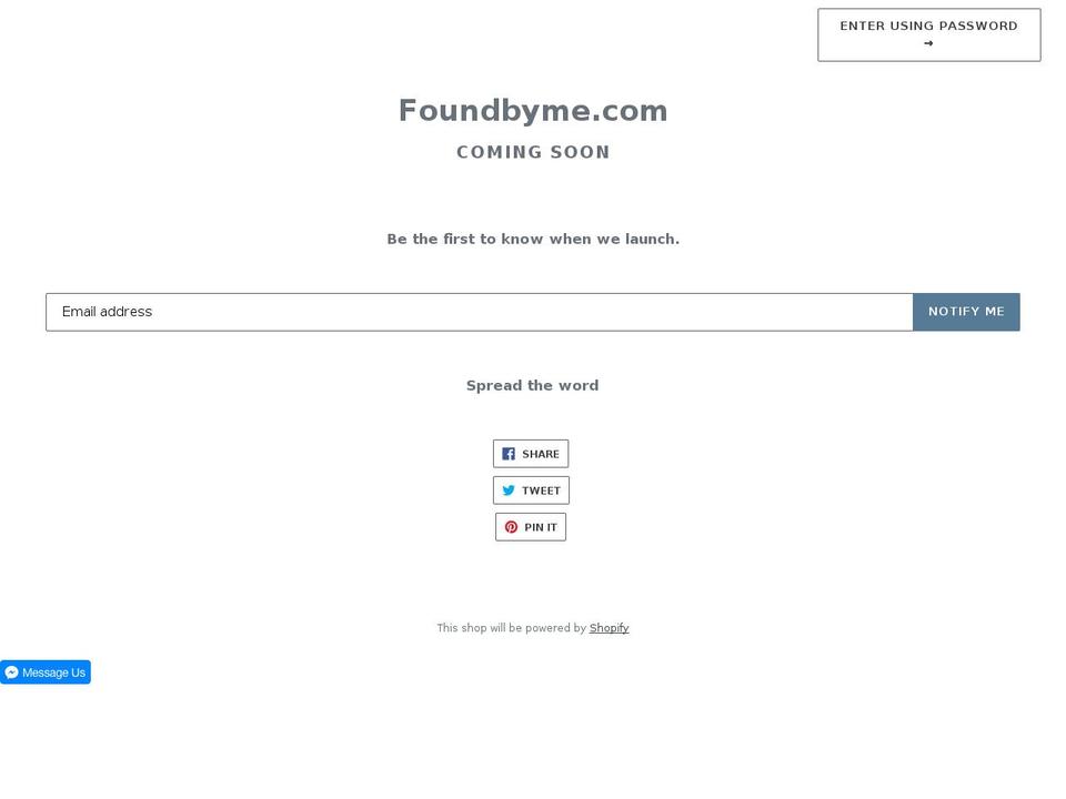 foundbyme.com shopify website screenshot