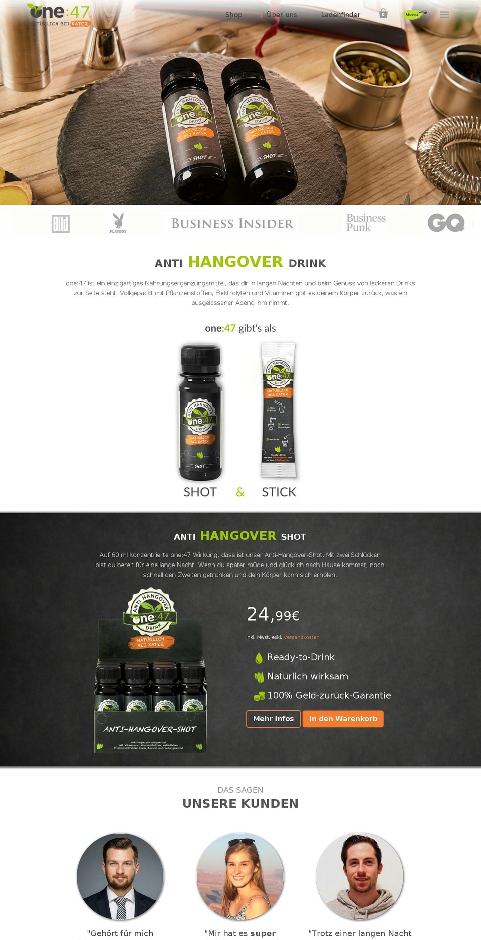 founderholics.de shopify website screenshot