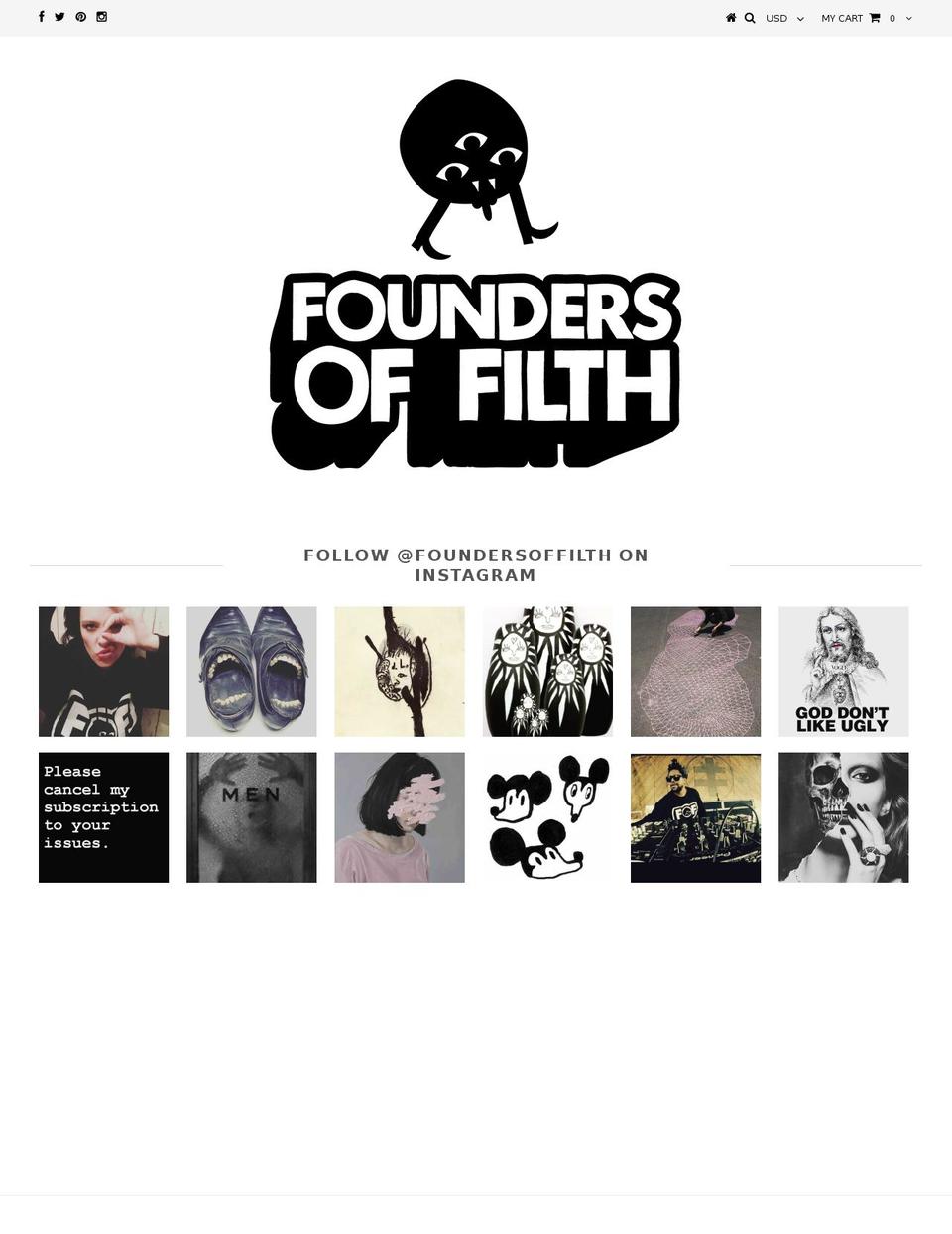 foundersoffilth.com shopify website screenshot