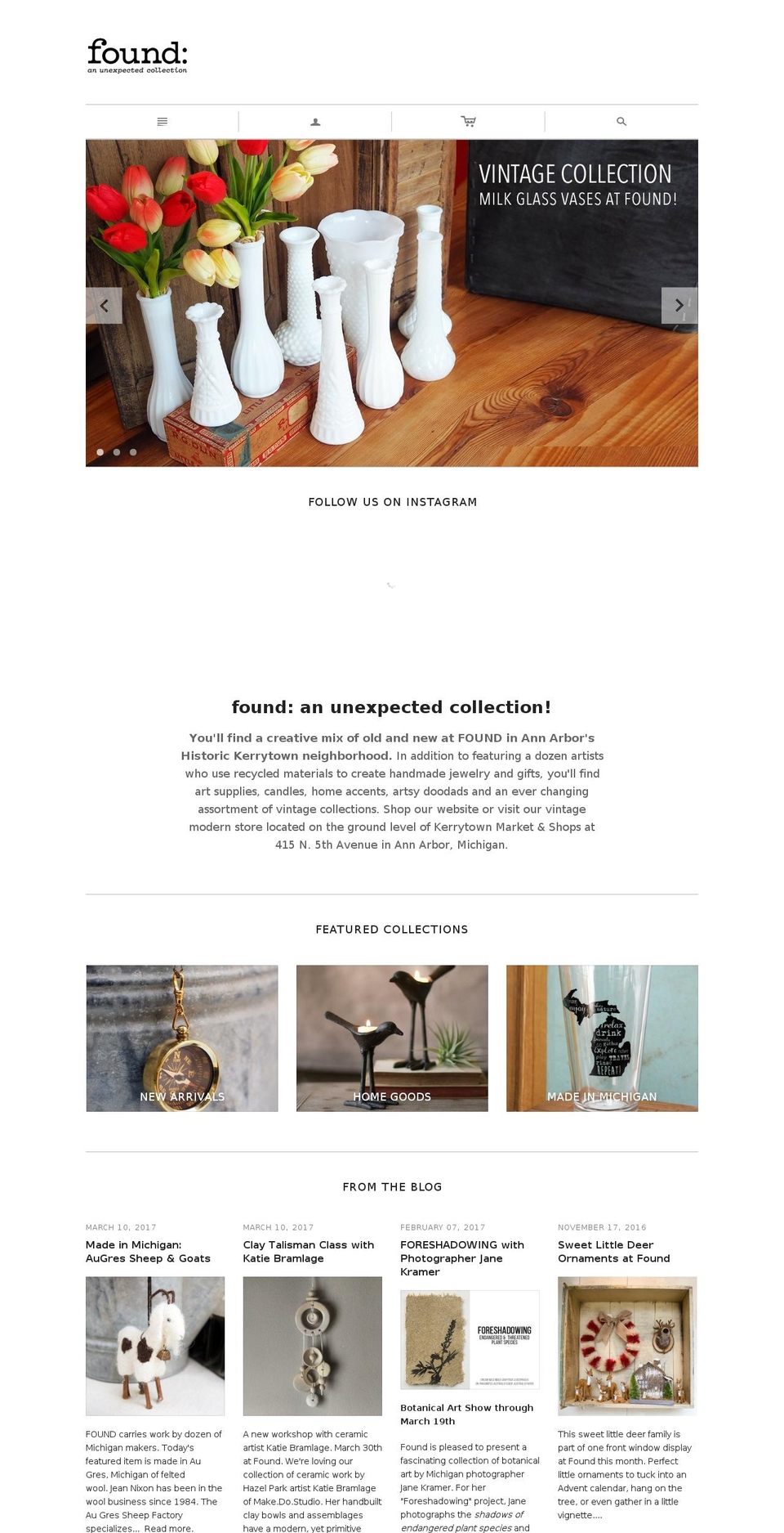 foundgallery.com shopify website screenshot