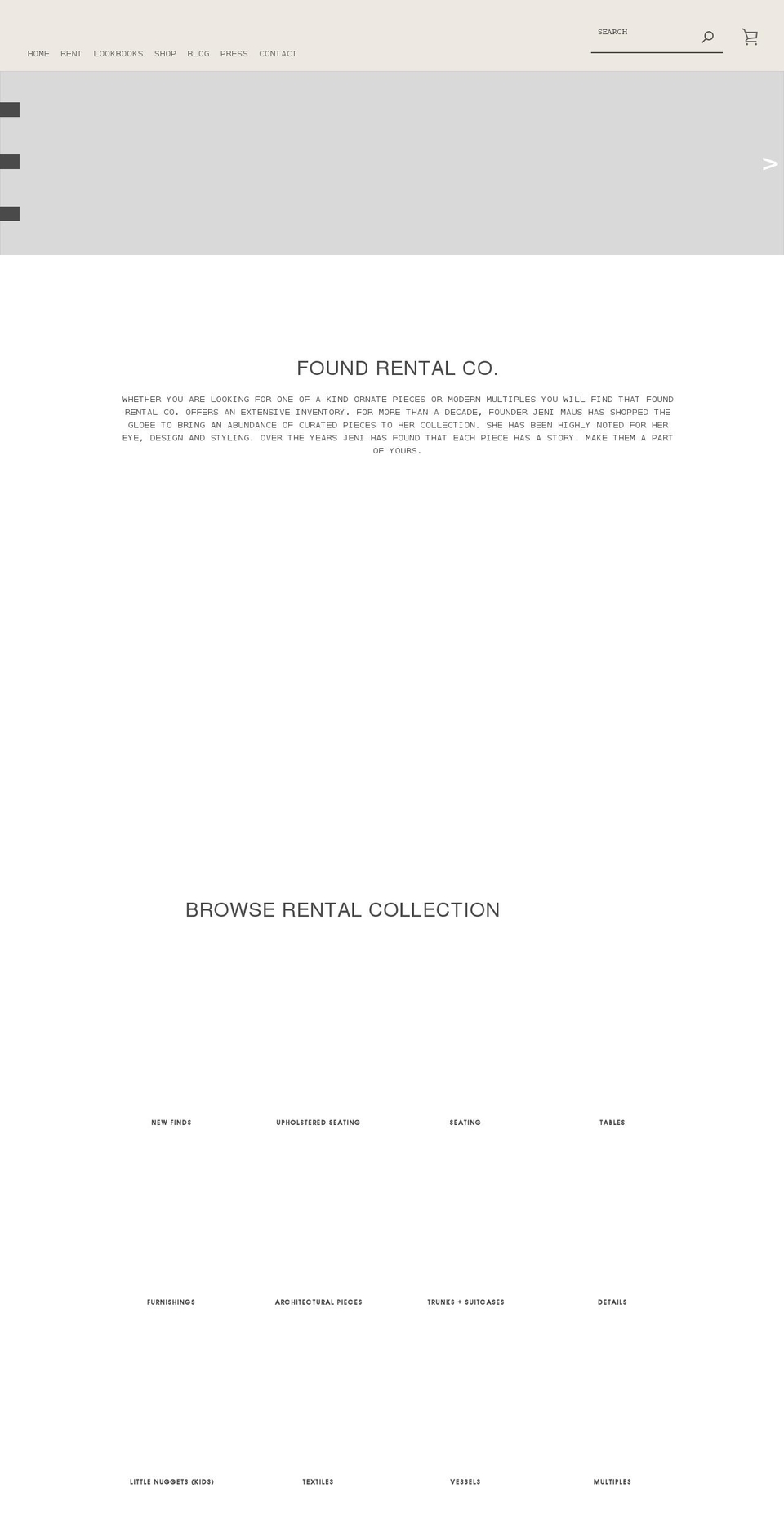 foundrentalco.com shopify website screenshot