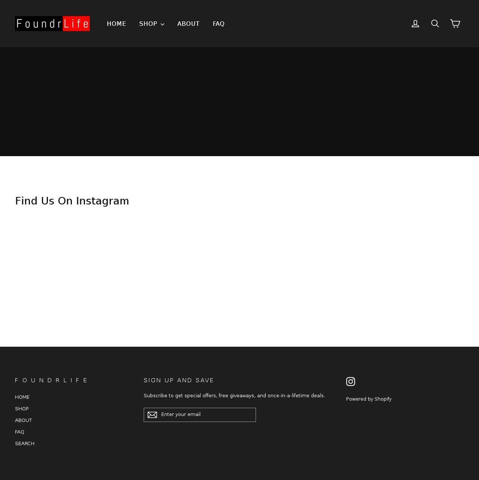 foundrlife.com — Shopify storefront screenshot