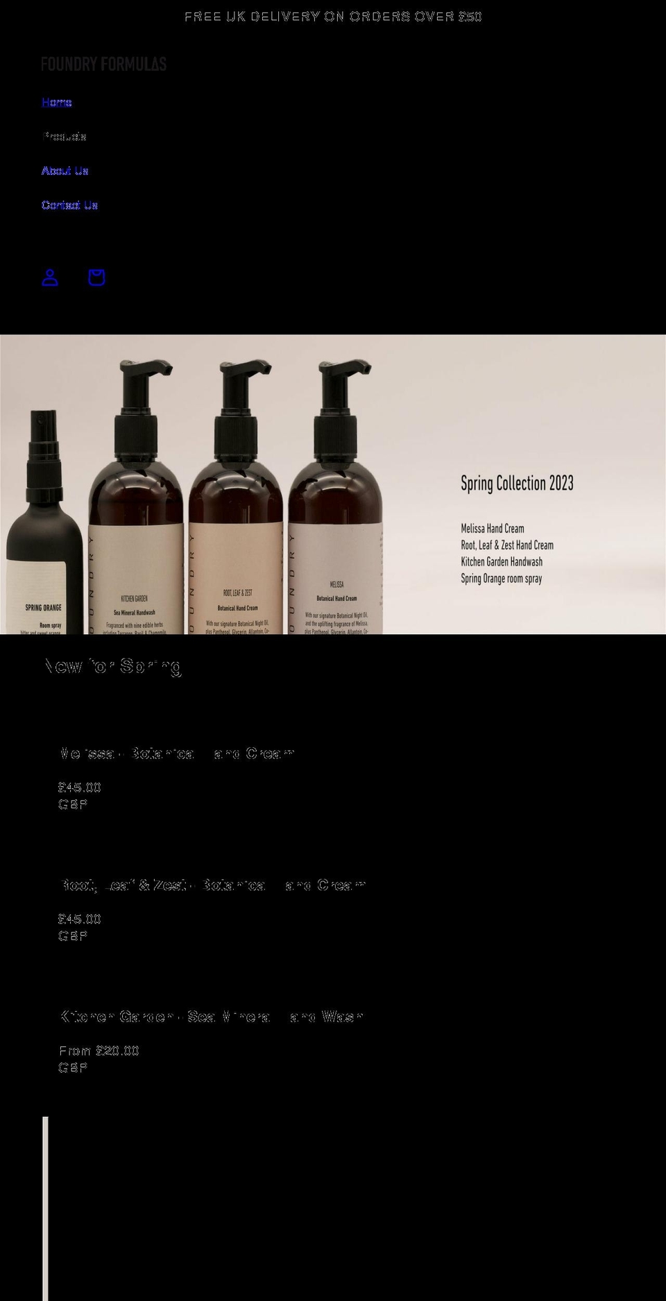 foundryformulas.co.uk shopify website screenshot