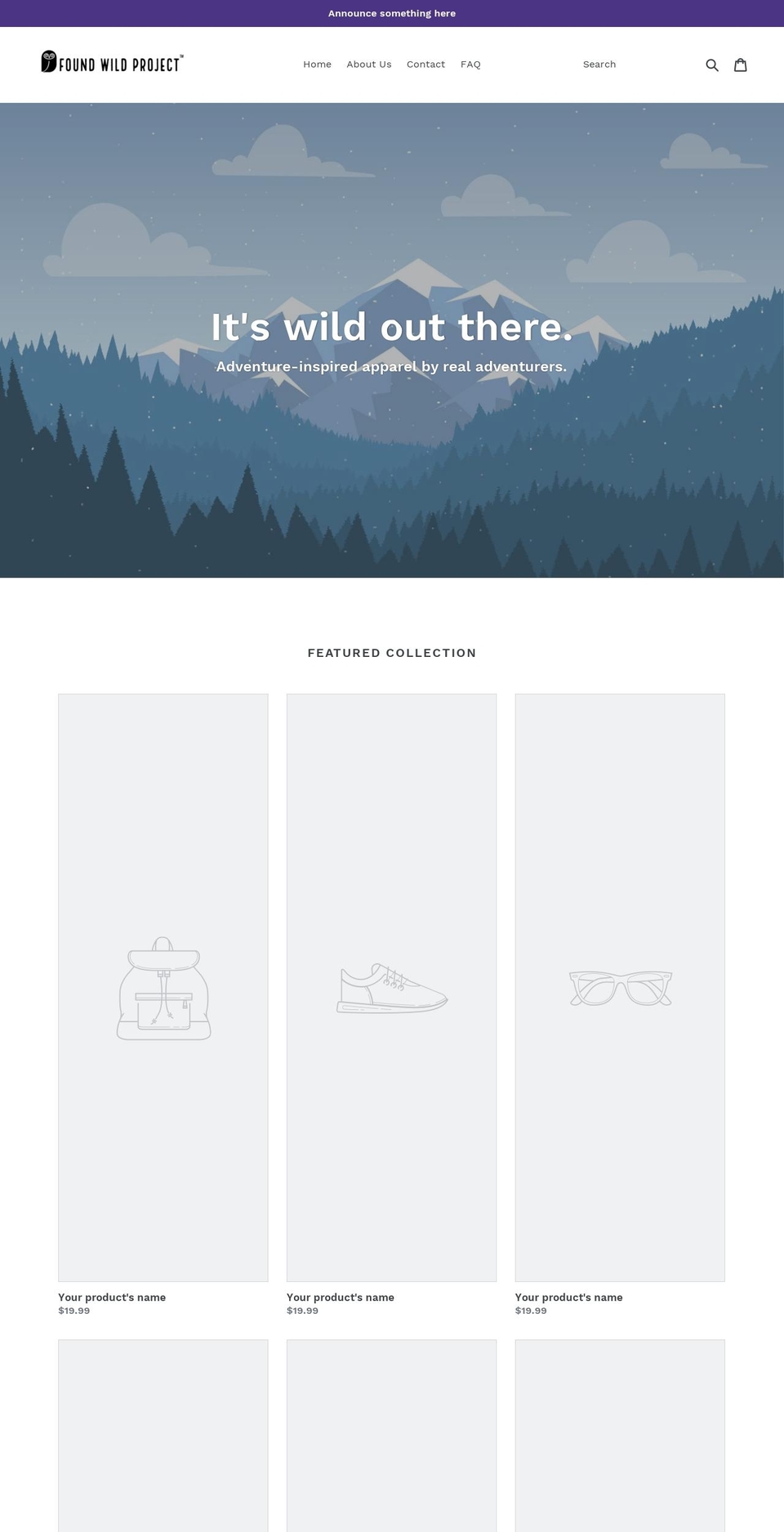 foundwildproject.com — Shopify storefront screenshot