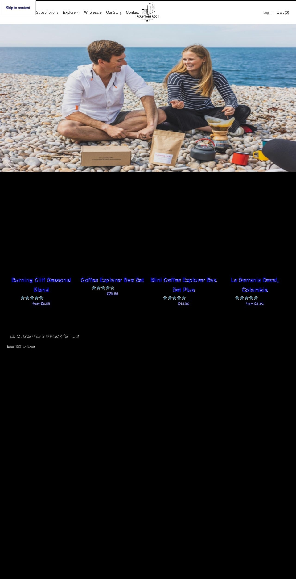 fountainrockcoffee.co.uk shopify website screenshot