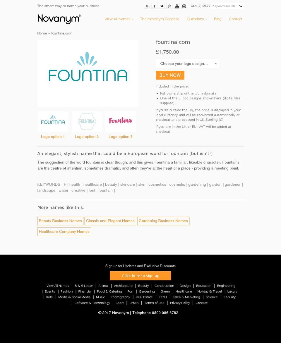 fountina.com shopify website screenshot