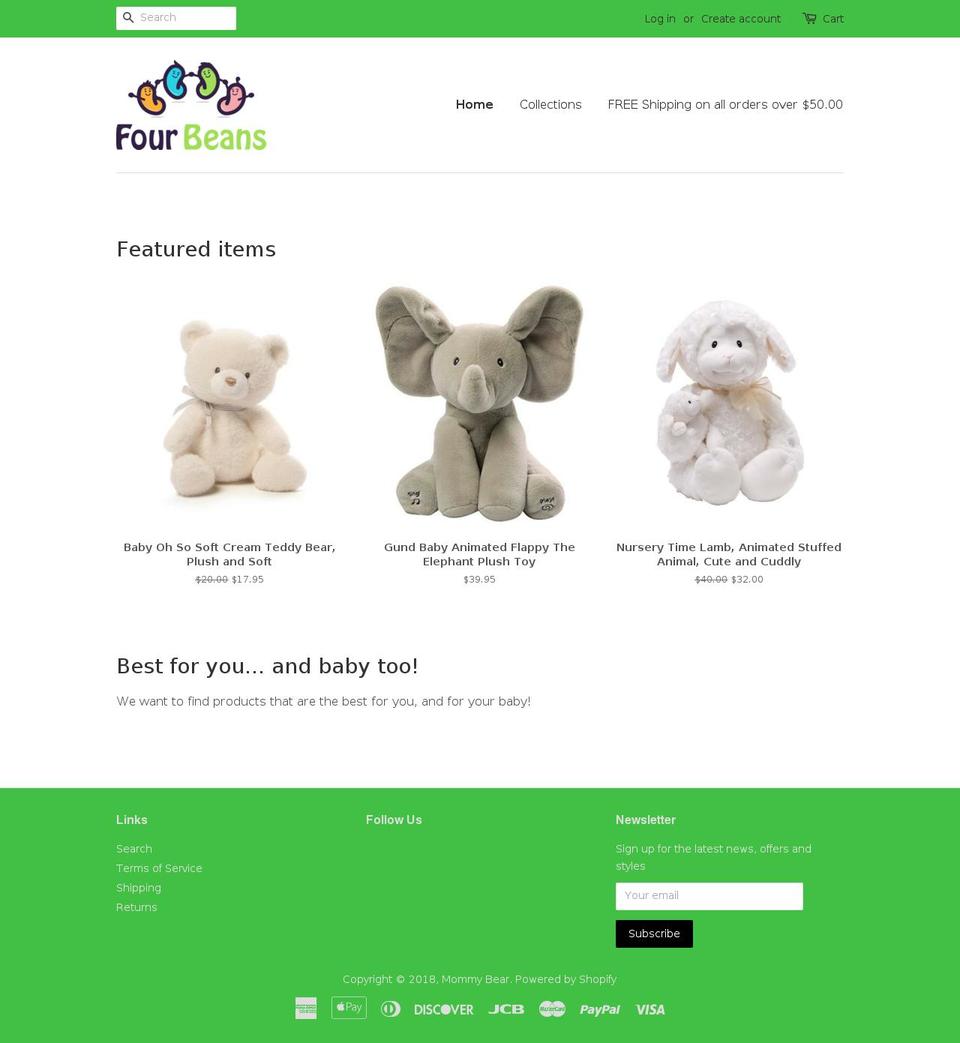 four-beans.com — Shopify storefront screenshot