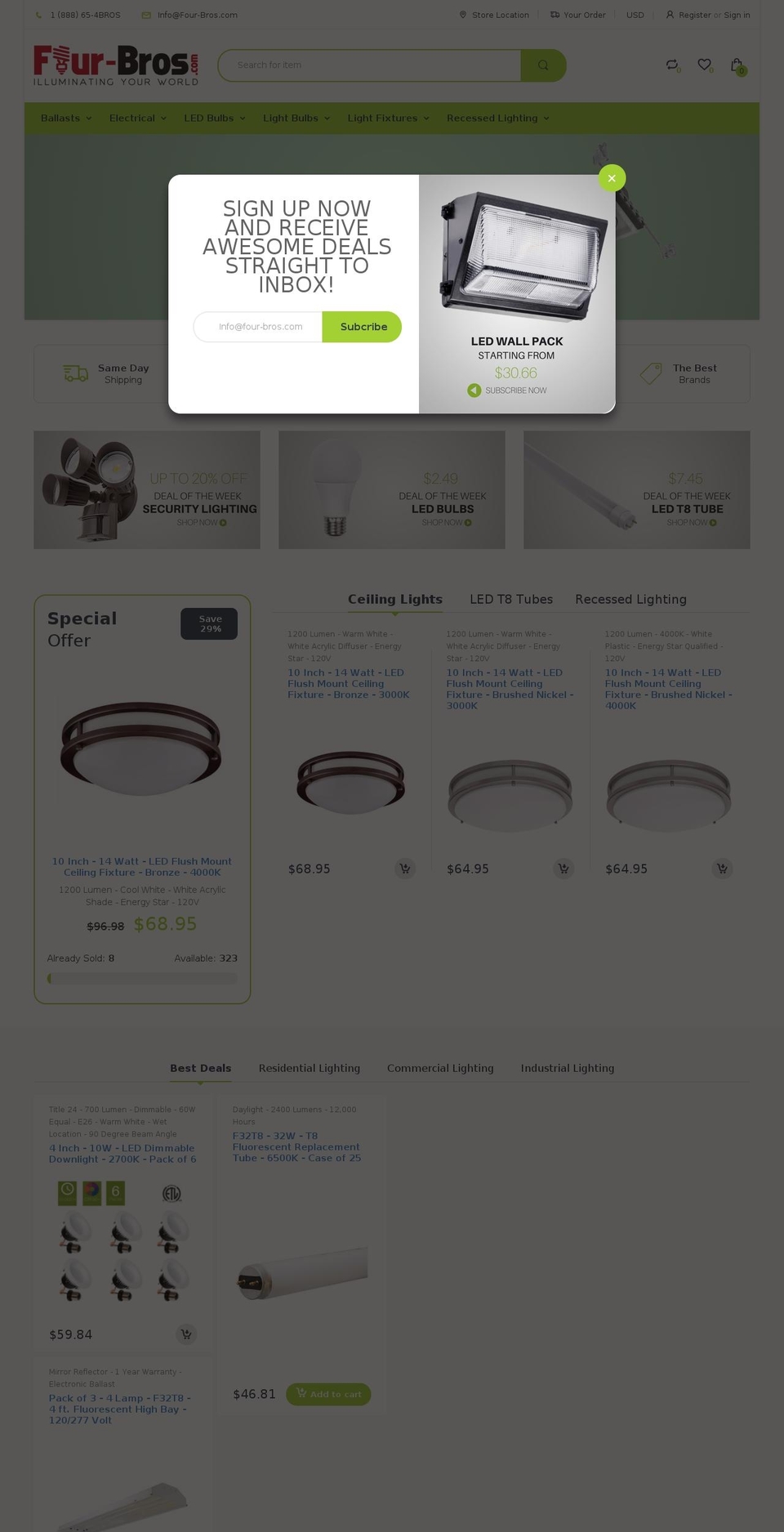 four-bros.com shopify website screenshot