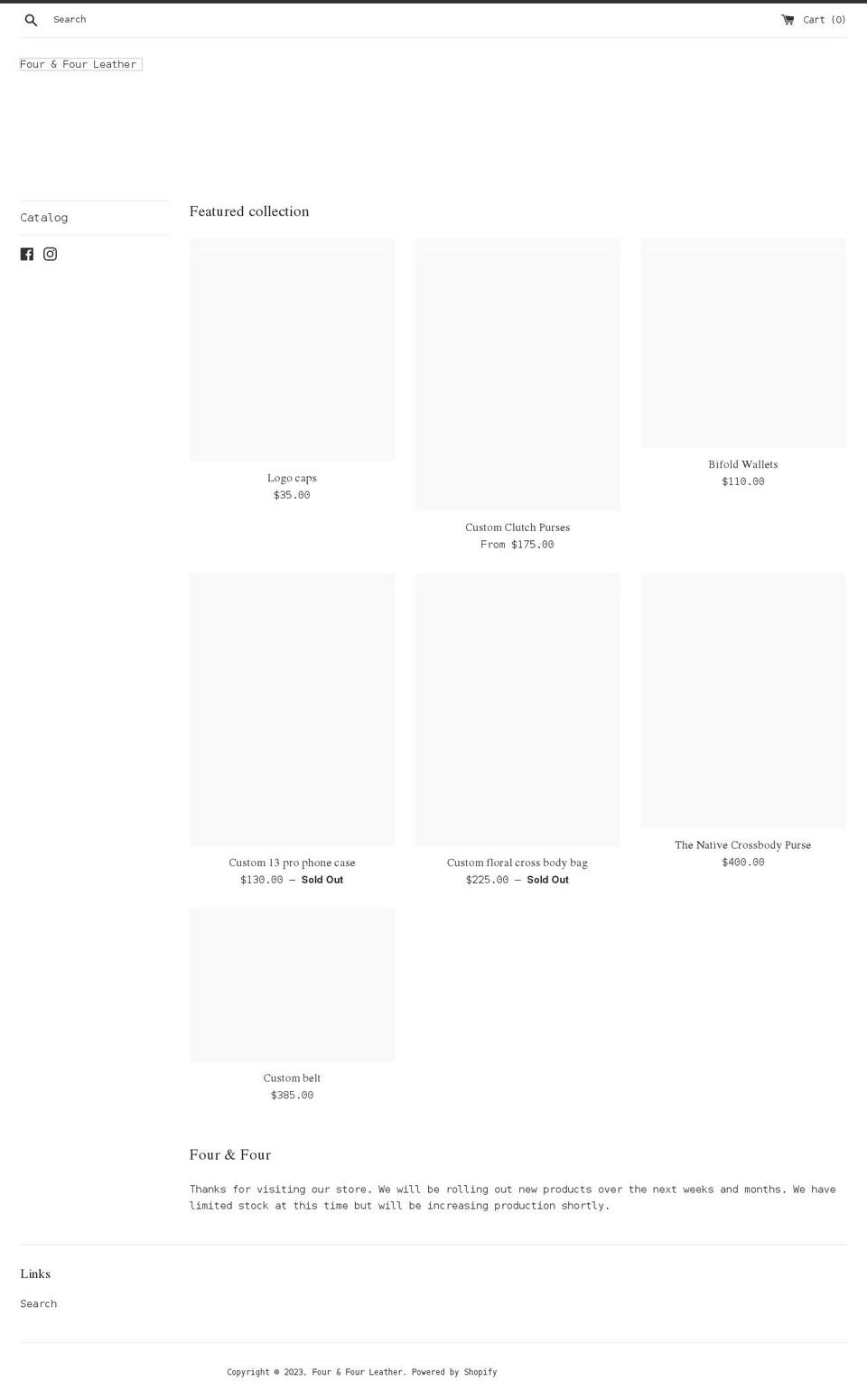 fourandfourapparel.com shopify website screenshot