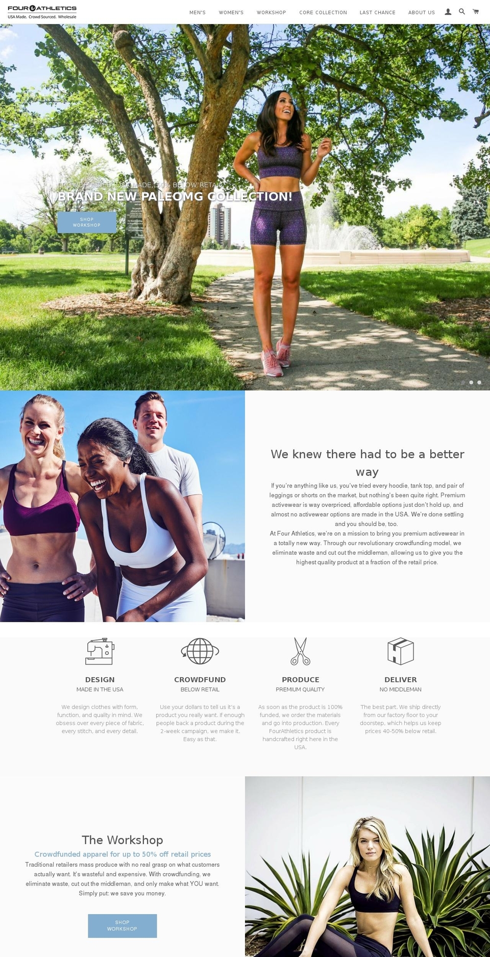 fourathletics.com shopify website screenshot