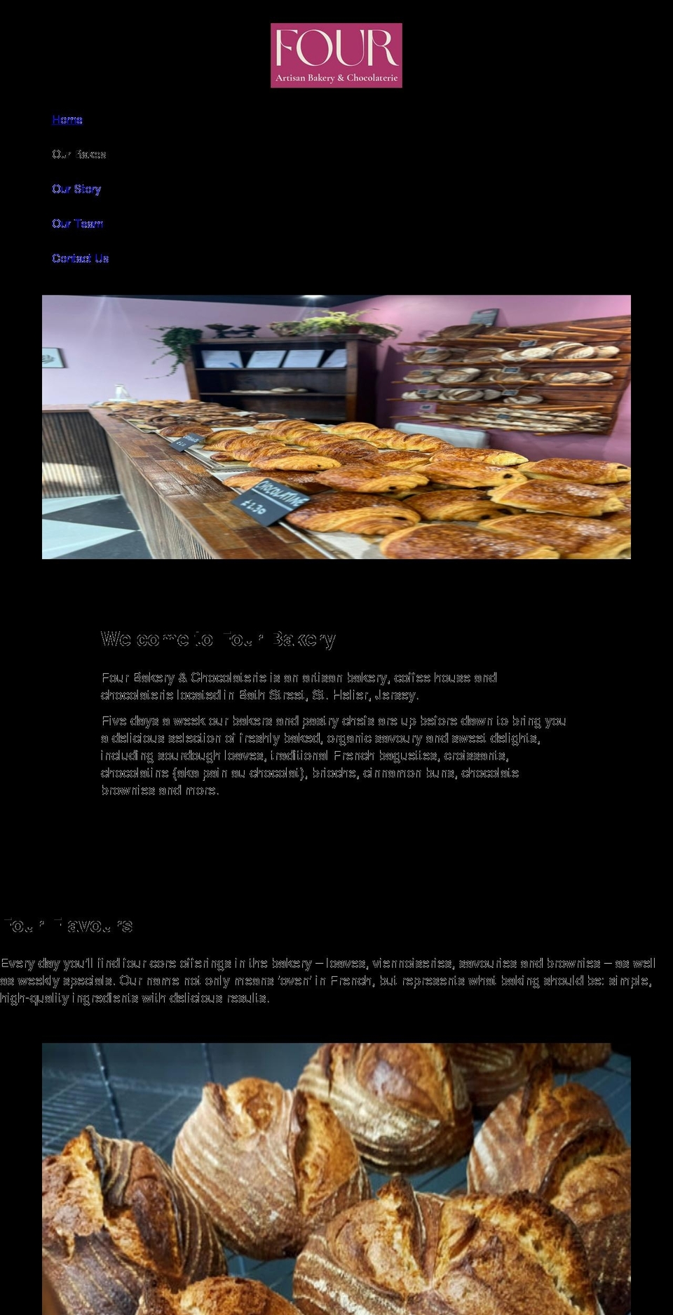 fourbakery.com shopify website screenshot