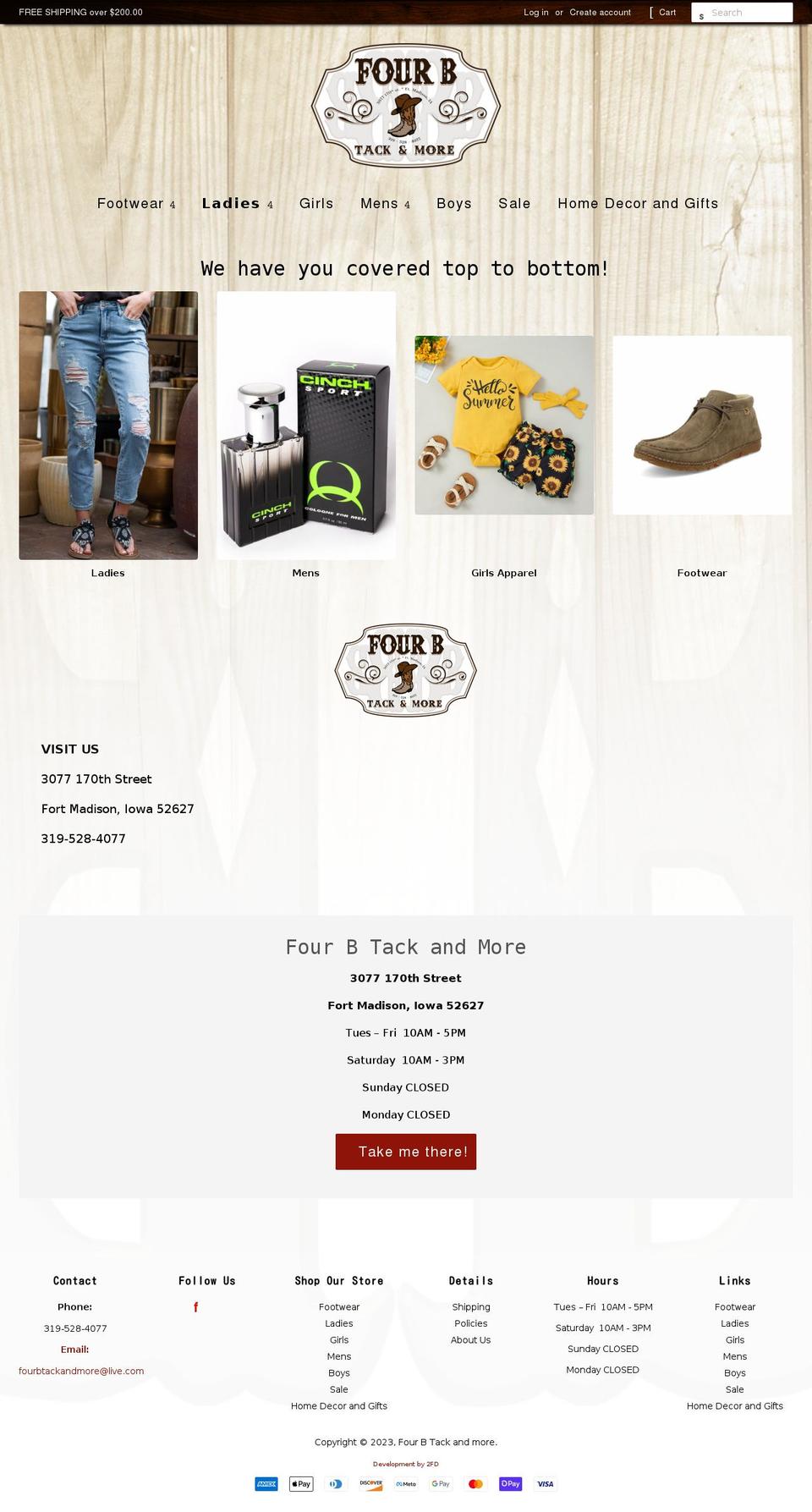 fourbtackandmore.net shopify website screenshot