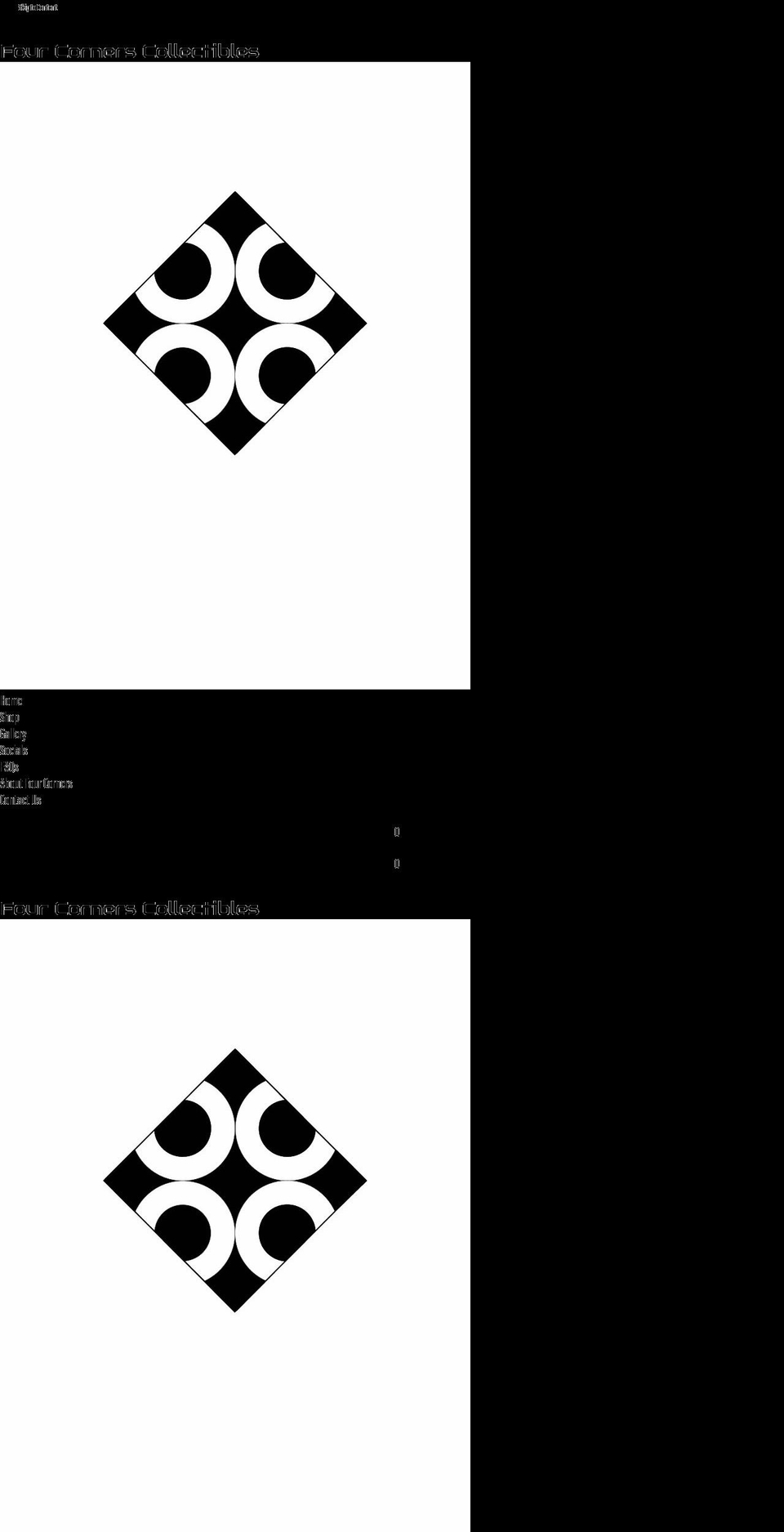 fourcornerscollectibles.com — Shopify storefront screenshot