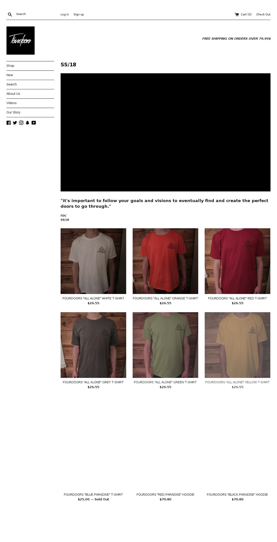 fourdoorsclothing.ca shopify website screenshot