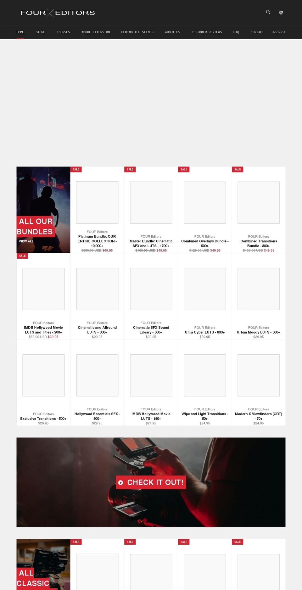 foureditors.com shopify website screenshot