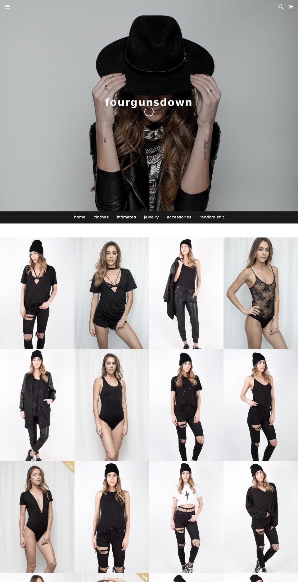 fourgunsdown.com shopify website screenshot