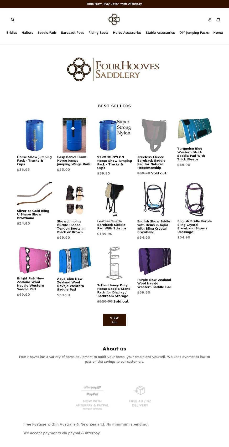 fourhooves.com.au shopify website screenshot