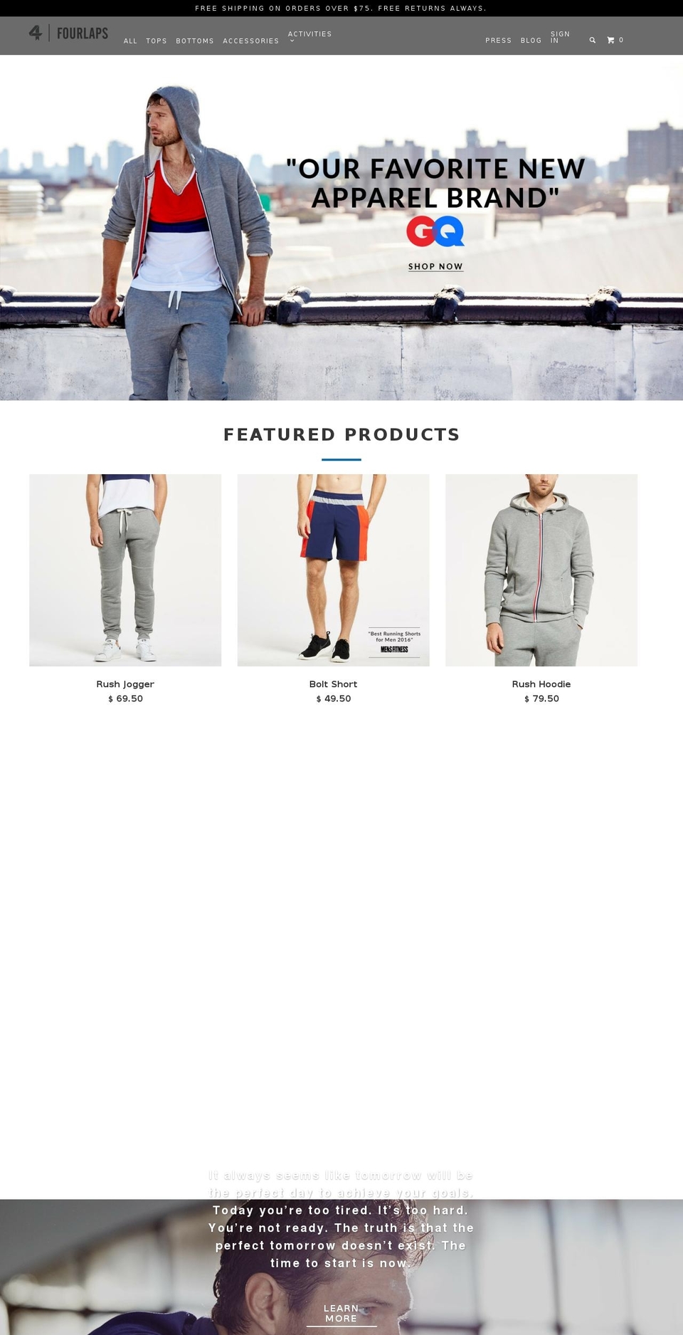 fourlaps.com shopify website screenshot