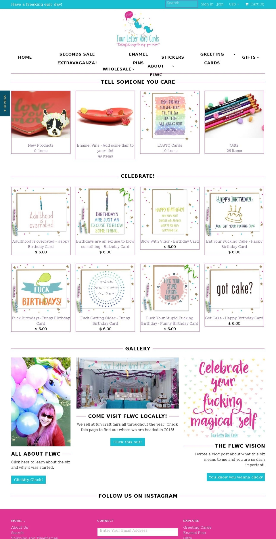fourletterwordcards.com — Shopify storefront screenshot