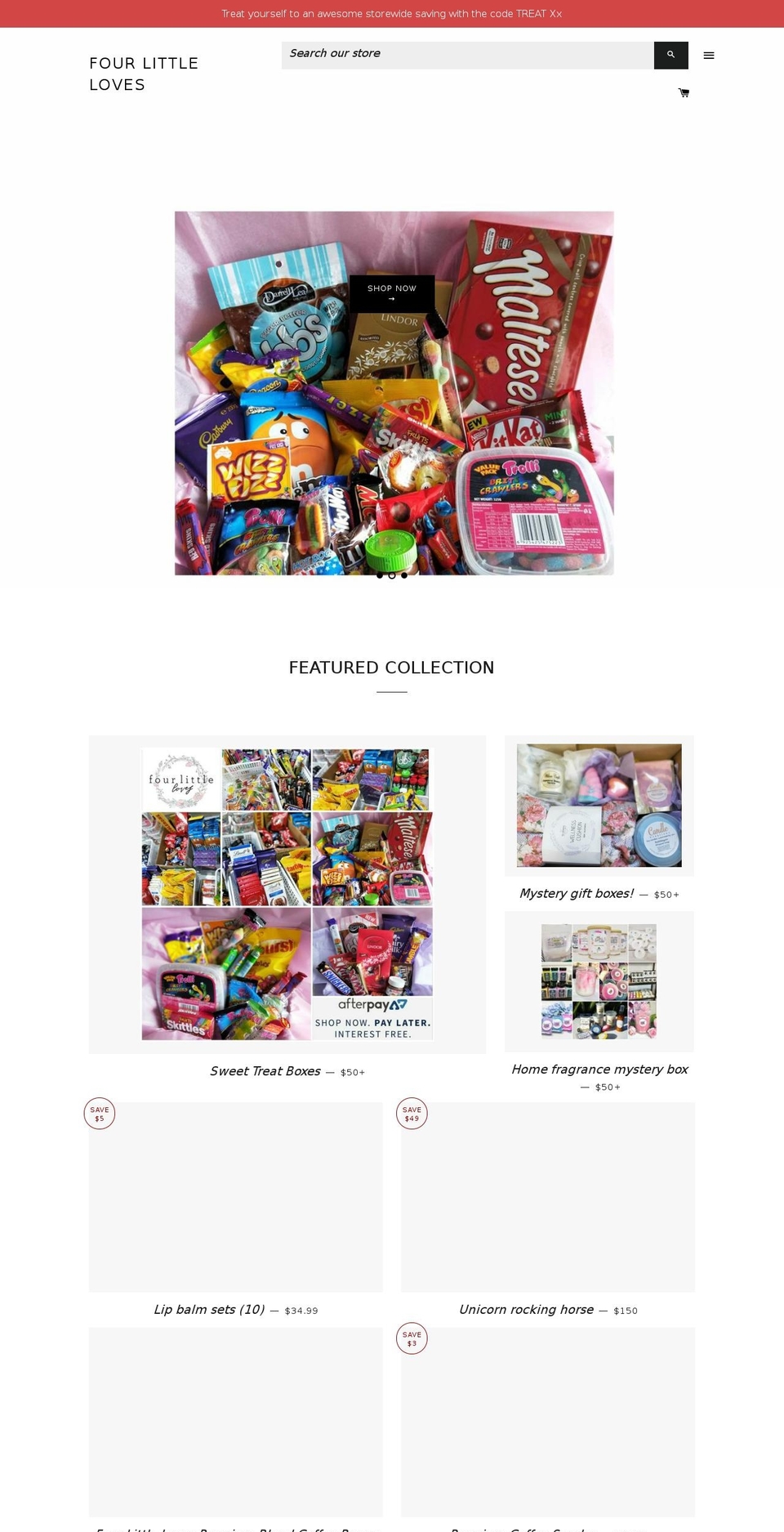 fourlittleloves.com — Shopify storefront screenshot