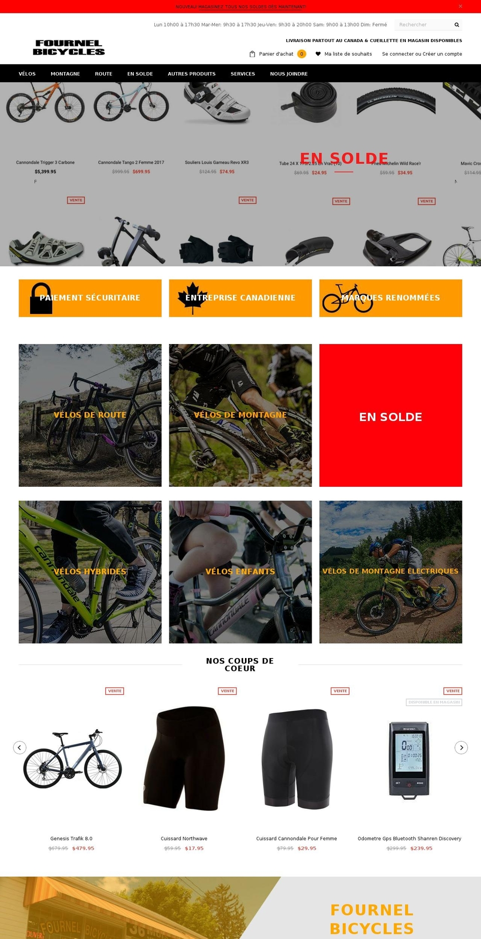 fournelbicycles.qc.ca shopify website screenshot
