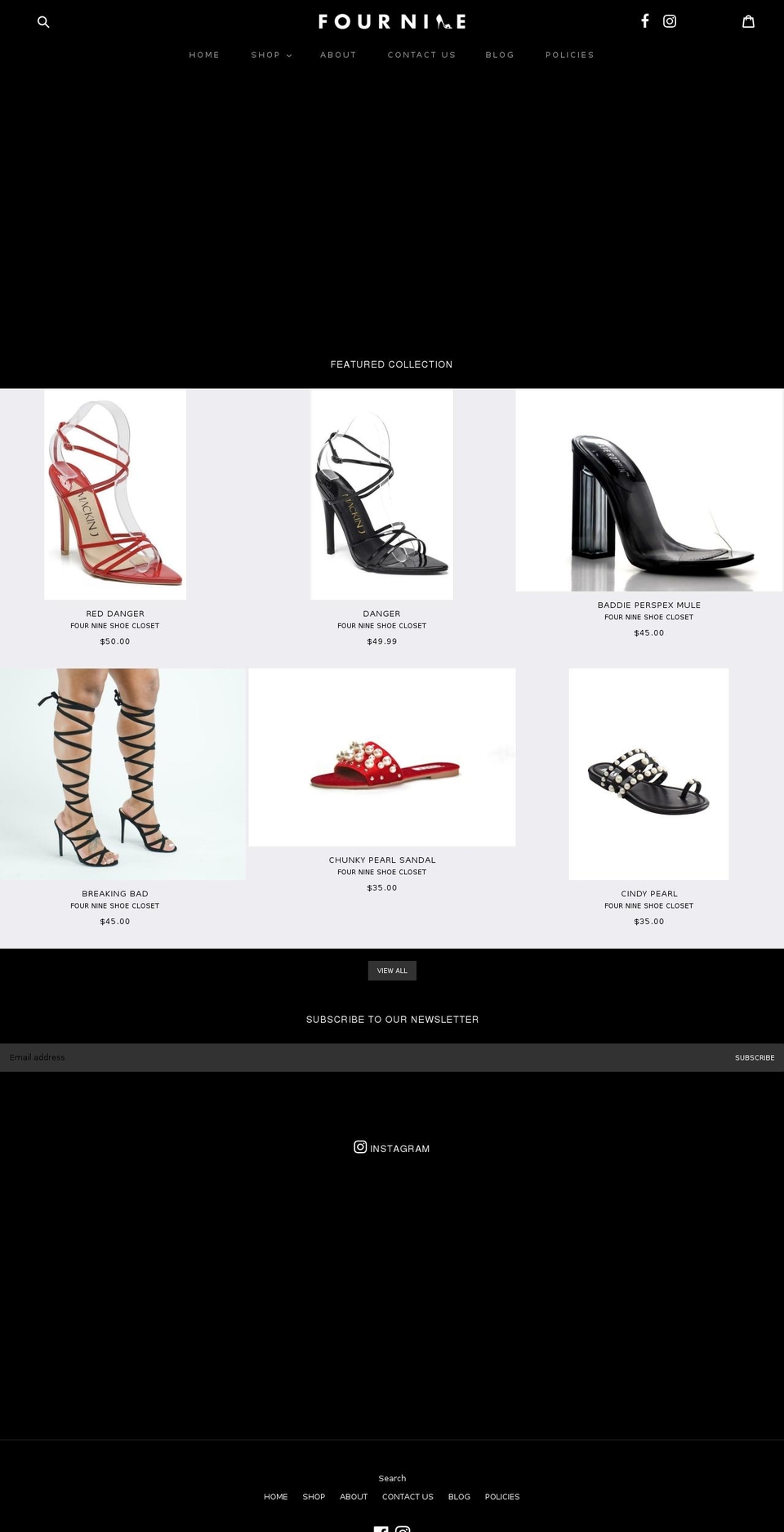 fournineshoecloset.com — Shopify storefront screenshot