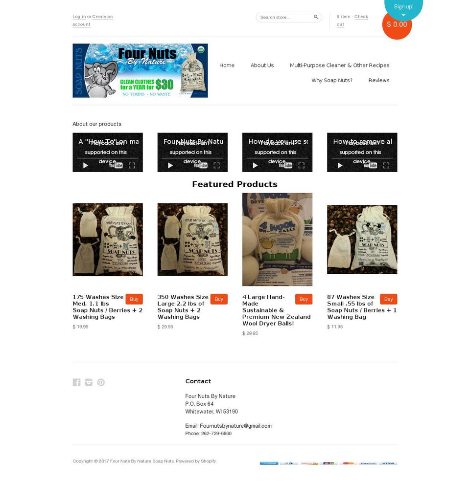 fournutsbynature.com shopify website screenshot