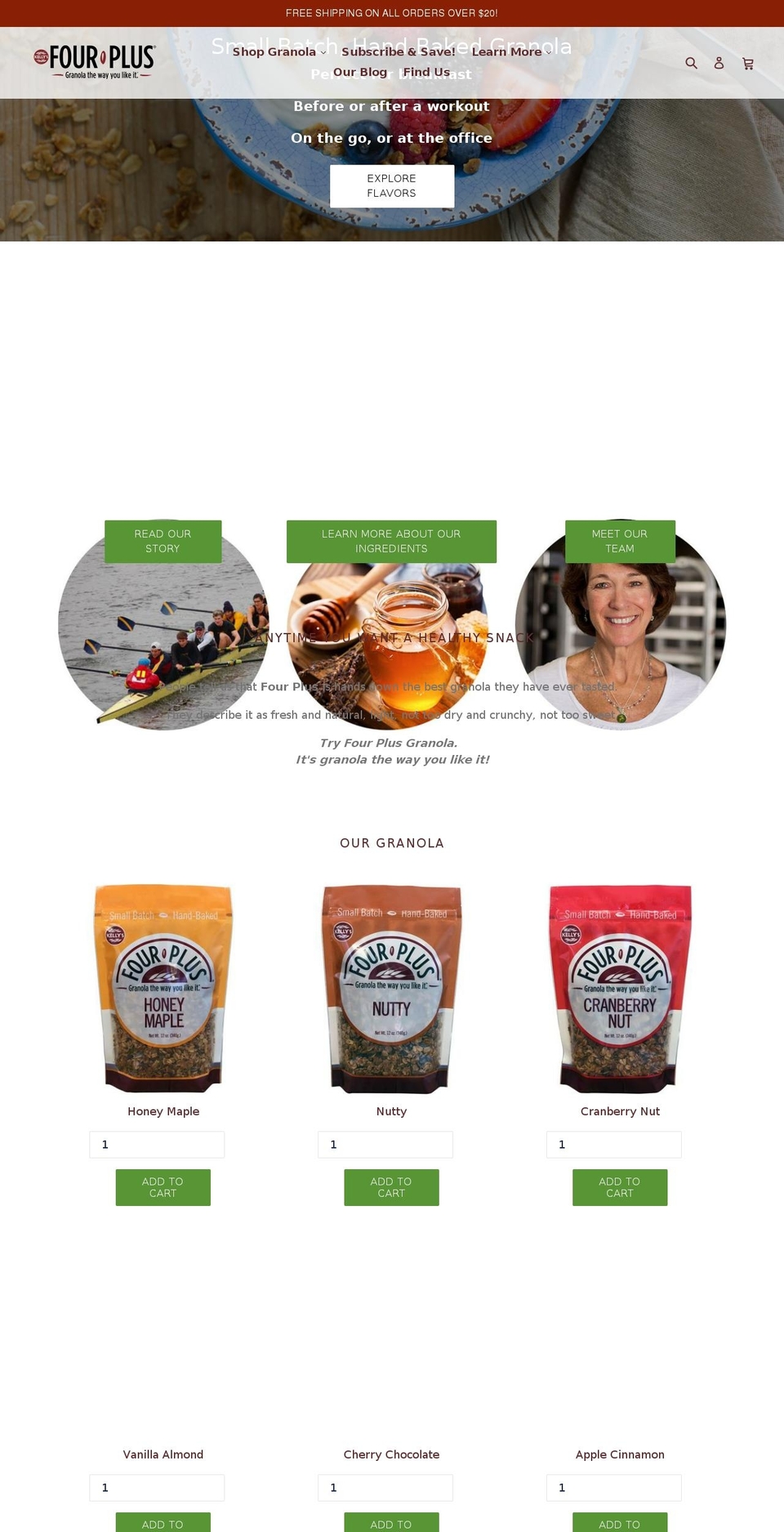 [P] Kelly's Four Plus Granola V2 Shopify theme site example fourplusgranola.com
