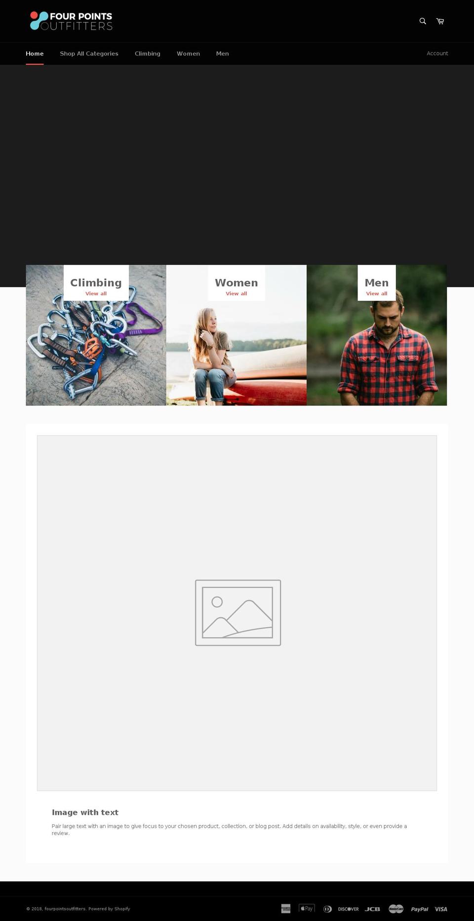 fourpointsoutfitters.com — Shopify storefront screenshot