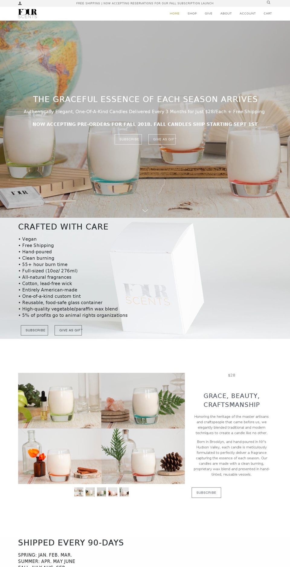 fourscents.com — Shopify storefront screenshot