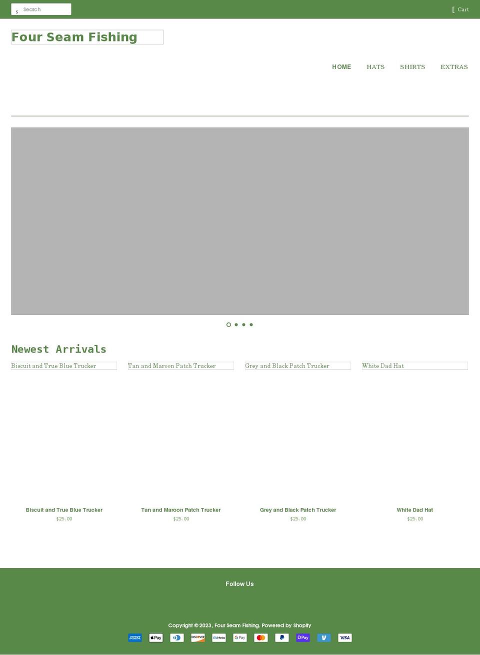 fourseamfishing.com shopify website screenshot