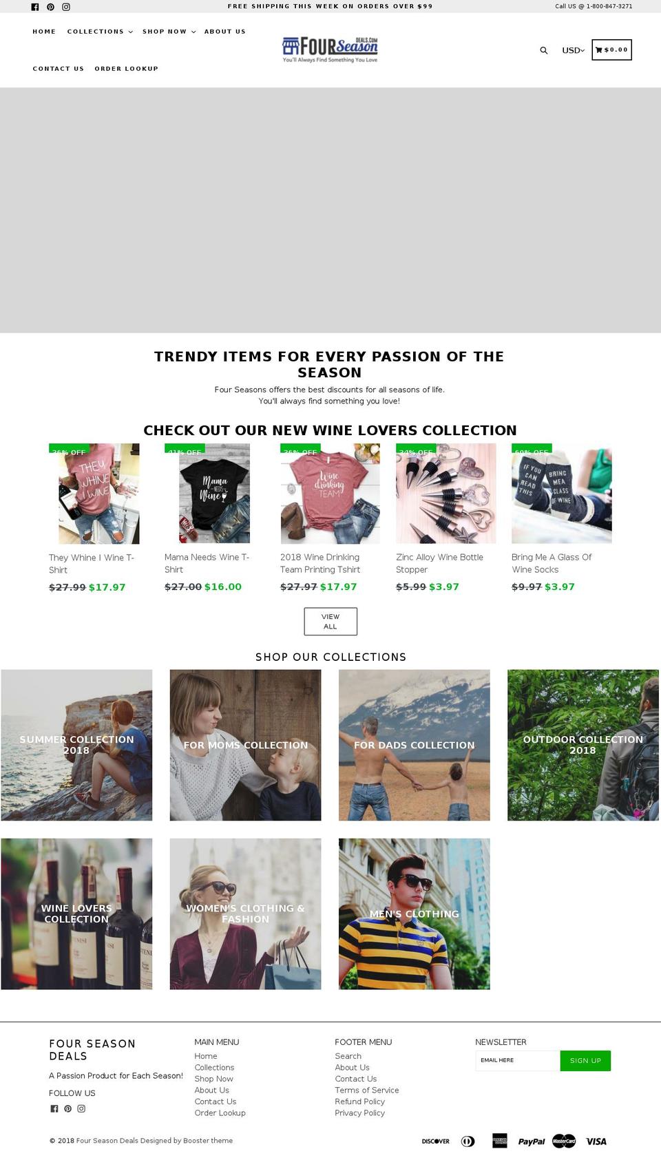 fourseasondeals.com — Shopify storefront screenshot