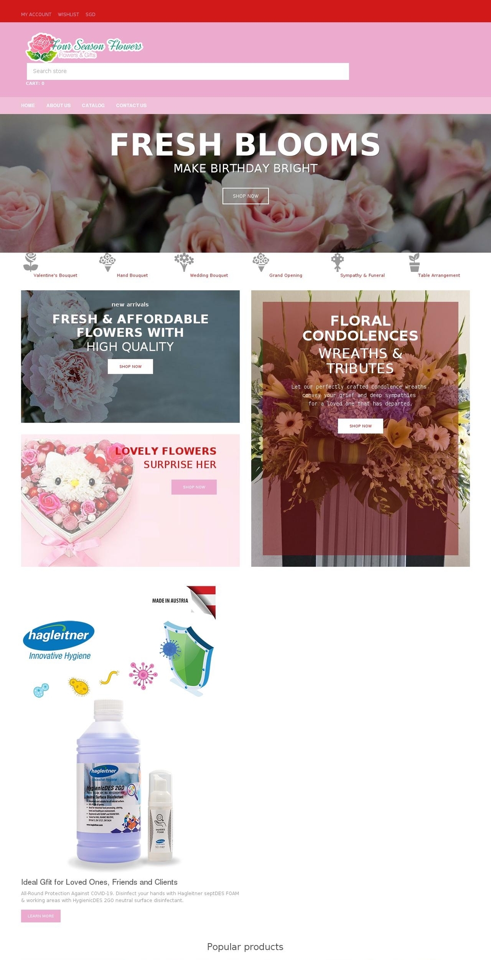 Gifts Shopify theme site example fourseasonflowers.com.sg