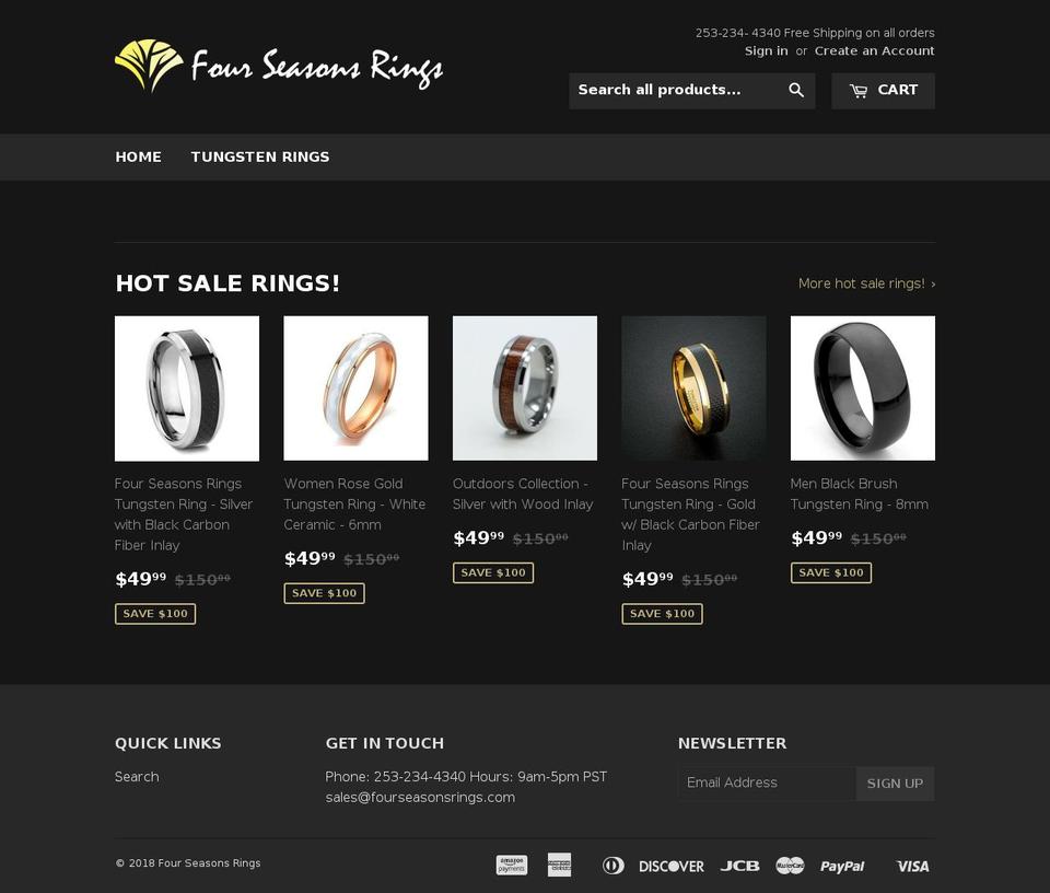 fourseasonsrings.com — Shopify storefront screenshot