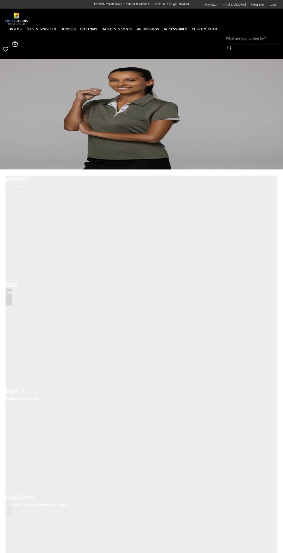 fourseasonstextiles.com.au shopify website screenshot