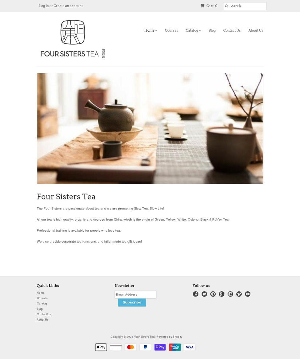 foursisterstea.com.au shopify website screenshot