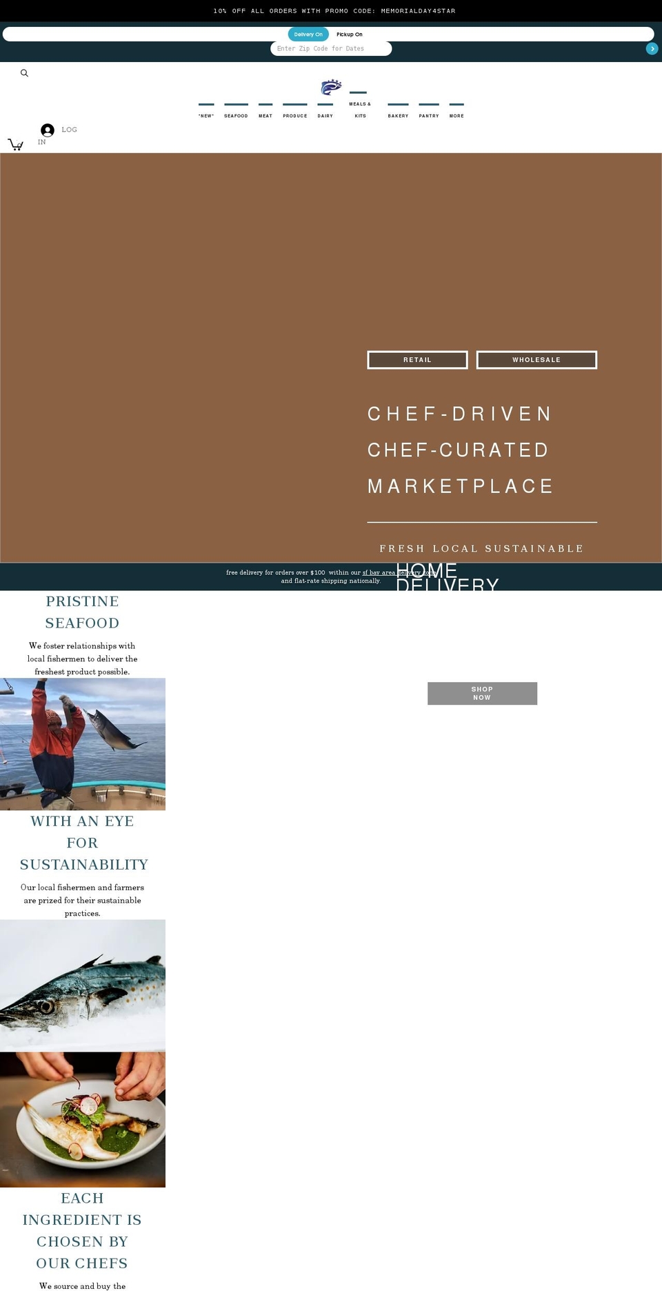 fourstarseafood.com shopify website screenshot