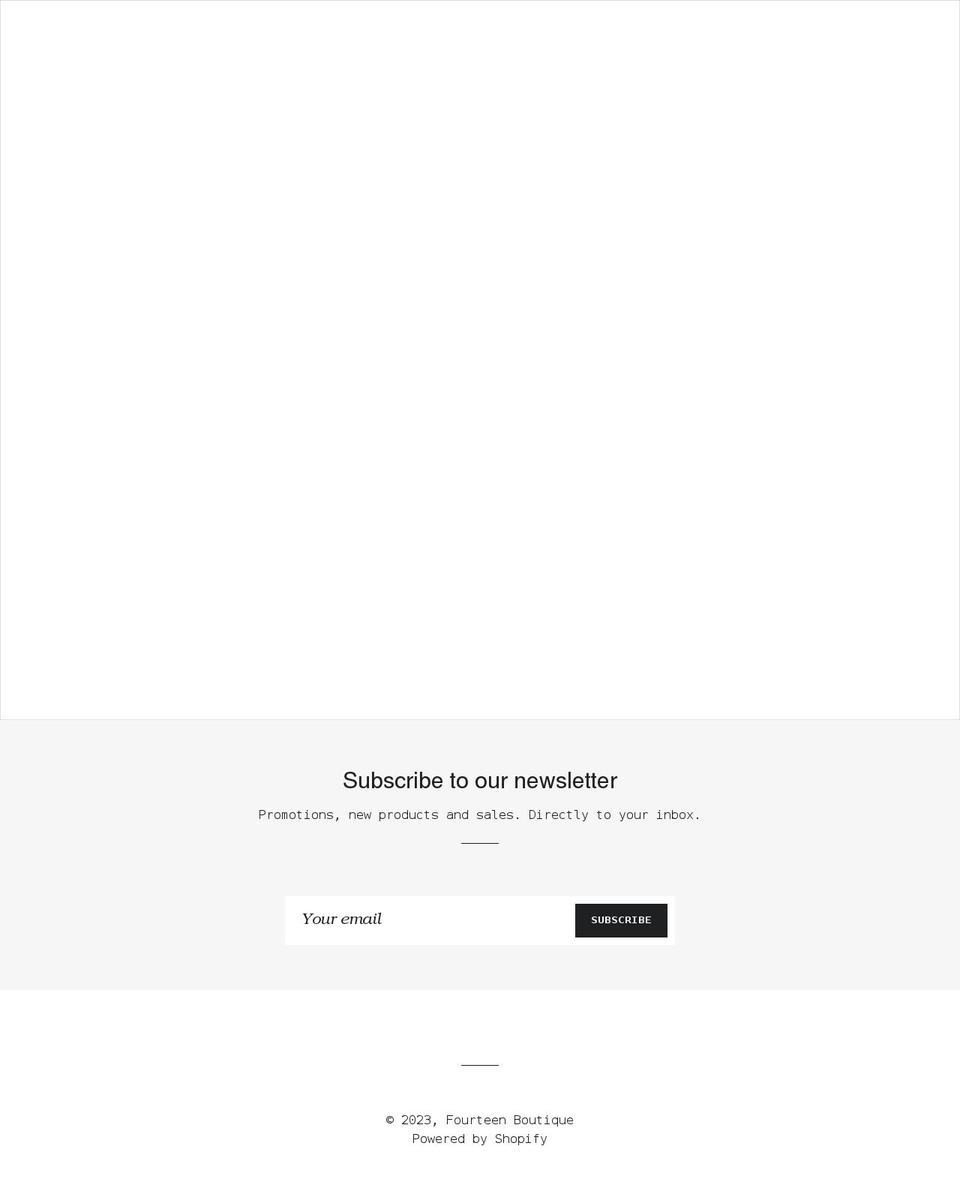 fourteenboutique.com shopify website screenshot